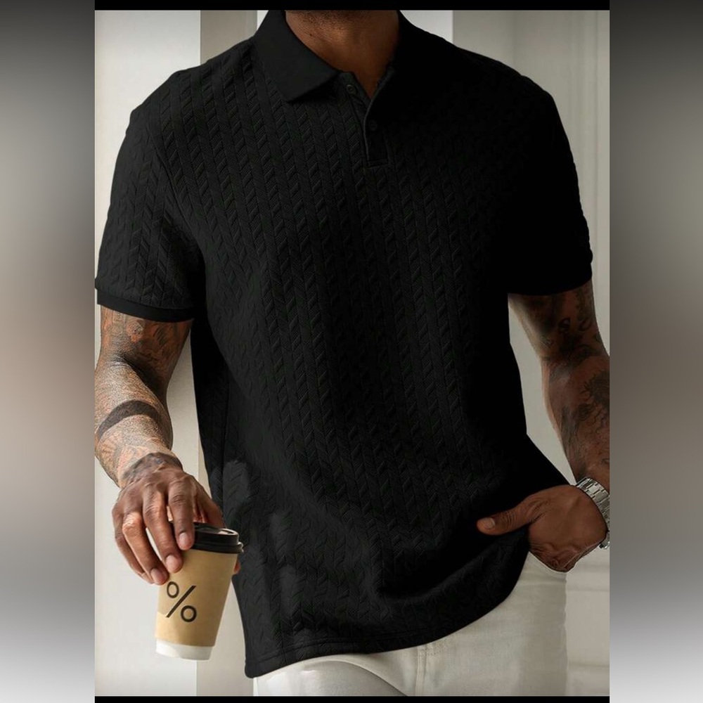 Shein Black Polo Shirt